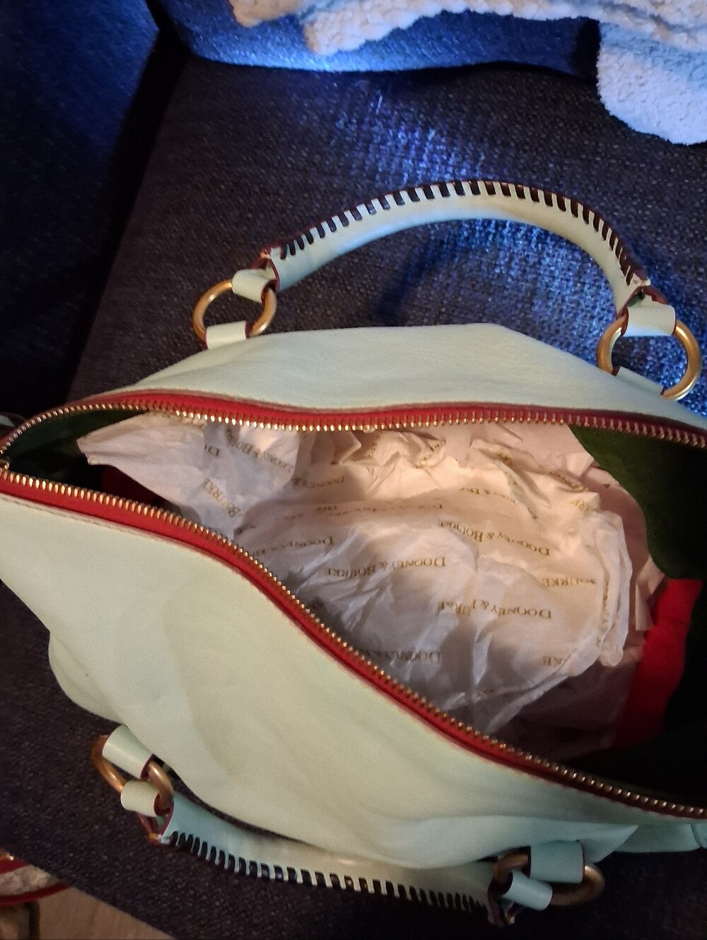 LARGE DOONEY AND BOURKE FLORENTINE SATCHEL - Picture 15 of 16